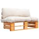 Sofa ogrodowa z palet z piaskowymi poduszkami, sosna