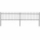 Ogrodzenie ogrodowe z włócznią, stalowe, 359x80 cm, czarne