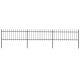 Ogrodzenie ogrodowe z włócznią, stalowe, 537x80 cm, czarne