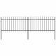 Ogrodzenie ogrodowe z włócznią, stalowe, 359 x 100 cm, czarne