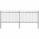 Ogrodzenie z prętów z grotami, stalowe, 3,4 x 1,2 m, czarne