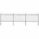 Ogrodzenie ogrodowe z włócznią, stalowe, 537 x 120 cm, czarne