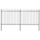 Ogrodzenie ogrodowe z włócznią, stalowe, 359 x 150 cm, czarne
