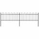 Ogrodzenie ogrodowe z obręczą górną, stalowe, 359x80 cm, czarne
