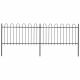 Ogrodzenie ogrodowe z obręczą stalową 359x100 cm, czarne