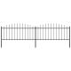 Panele ogrodzeniowe z grotami, stal, (0,5-0,75) x 3,4 m, czarne