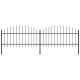Ogrodzenie ogrodowe z włócznią, stalowe, 359 x 125 cm, czarne