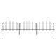 Ogrodzenie ogrodowe z włócznią, stalowe, 537 x 125 cm, czarne