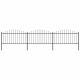 Ogrodzenie ogrodowe z włócznią, stalowe, 537 x 150 cm, czarne