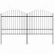 Ogrodzenie ogrodowe z włócznią, stalowe, 359 x 175 cm, czarne
