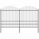 Ogrodzenie ogrodowe z włócznią, stalowe, 359 x 200 cm, czarne