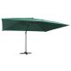 Parasol z LED i aluminiowym słupkiem, 400x300 cm, zielony