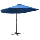 Parasol ogrodowy na słupku aluminiowym, 460 x 270 cm, niebieski