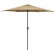 Parasol ogrodowy na aluminiowym słupku, 270x246 cm, taupe