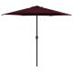 Parasol ogrodowy na aluminiowym słupku, 270x246 cm, bordowy