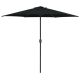 Parasol ogrodowy na aluminiowym słupku, 270x246 cm, czarny