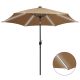 Parasol ogrodowy z LED i aluminiowym słupkiem, 300 cm, taupe