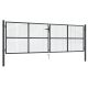 Brama ogrodowa z siatki ocynkowanej, stal 400x125 cm, szara