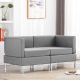 Moduły sofy narożnej z poduszkami, 2 szt., tkanina, jasnoszare