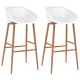 Krzesła barowe, 2 szt., białe