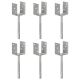 Kotwy do słupków, 6 szt., srebrne, 8 x 6 x 30 cm, stal