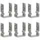 Kotwy do słupków, 6 szt., srebrne, 10 x 6 x 15 cm, stal