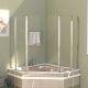 2 parawany na wannę, 104x130 cm, szkło hartowane, przezroczyste