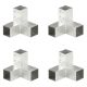 Łączniki w kształcie Y, 4 szt., galwanizowany metal, 71x71 mm