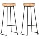 Stołki barowe, 2 szt., lite drewno akacjowe