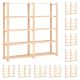 Regały z 5 półkami, 10 szt., 170x38x170 cm, sosna, 500 kg