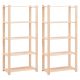 Regały z 5 półkami, 2 szt., 80x38x170 cm, sosna, 250 kg