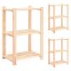 Regały z 3 półkami, 3 szt., 60x38x90 cm, sosna, 150 kg