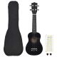 Ukulele sopranowe z pokrowcem, dla dzieci, czarne, 23"