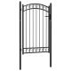 Furtka ogrodzeniowa z łukiem, stalowa, 100x150 cm, czarna