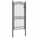 Furtka ogrodzeniowa z łukiem, stalowa, 100x200 cm, czarna
