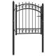 Furtka ogrodzeniowa z grotami, stalowa, 103x97 cm, czarna
