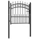 Furtka ogrodzeniowa z grotami, stalowa, 104x87 cm, czarna