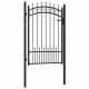 Furtka ogrodzeniowa z grotami, stalowa, 100x150 cm, czarna