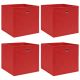 Pudełka, 4 szt., czerwone, 32x32x32 cm, tkanina