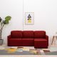 3-osobowa, rozkładana sofa modułowa, czerwona, sztuczna skóra