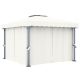 Altana ogrodowa z zasłonami, 3 x 3 m, kremowa, aluminium