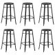 Stołki barowe, 6 szt., czarne, stalowe