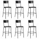 Krzesła barowe, 6 szt., czarne, sklejka i stal