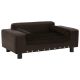 Sofa dla psa, brązowa, 81x43x31 cm, plusz i sztuczna skóra