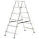Dwustronna drabinka aluminiowa, 6 stopni, 136 cm