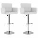 Stołki barowe, 2 szt., białe, sztuczna skóra
