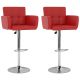 Stołki barowe, 2 szt., czerwone, sztuczna skóra