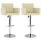 Stołki barowe, 2 szt., kremowe, obite sztuczną skórą