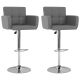 Stołki barowe, 2 szt., szare, sztuczna skóra