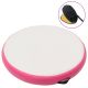 Mata gimnastyczna z pompką, 100x100x10 cm, PVC, różowa